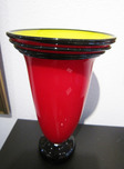 Donald Carlson Donald Carlson Red Vase with Yellow Interior